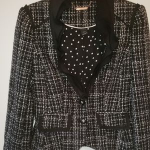 WHBM Tweed, Ruffles,  Blazer Tulip Sleeves, Lined